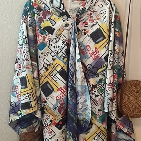 Inoah Jackets & Blazers - Artistic Multicolor Women's Cape